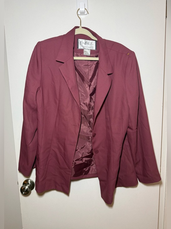 Mary McFadden Jackets & Blazers - Vintage Mary McFadden Collection Pink Solid Button Front Blazer Jacket Size 16